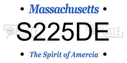 S225DE Massachusetts License Plate