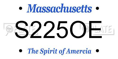 S225OE Massachusetts License Plate