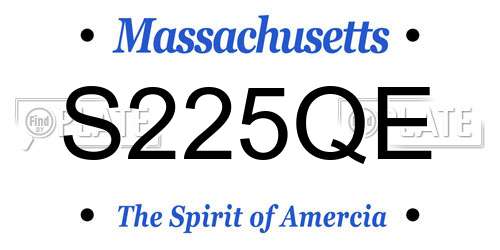 S225QE Massachusetts License Plate