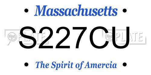 S227CU Massachusetts License Plate