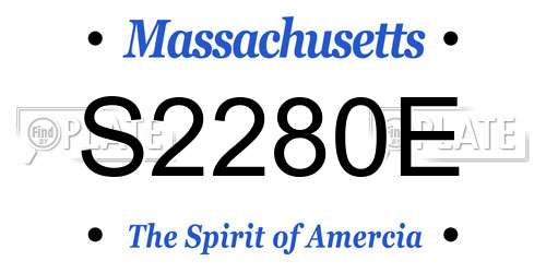 S2280E Massachusetts License Plate