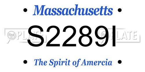 S2289I Massachusetts License Plate