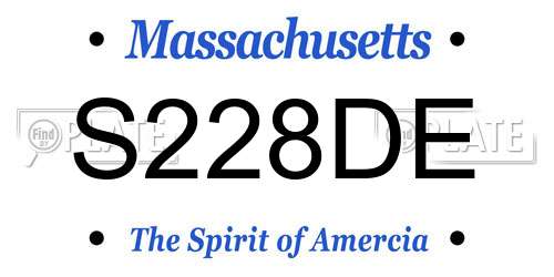 S228DE Massachusetts License Plate