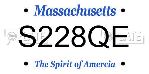 S228QE Massachusetts License Plate