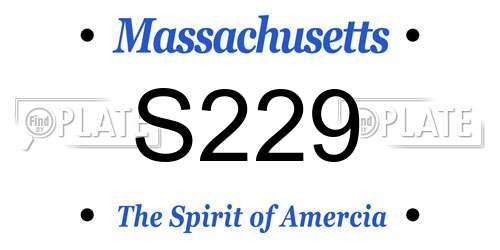 S229 Massachusetts License Plate