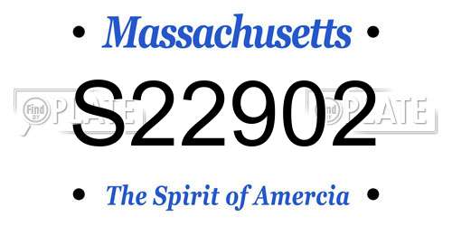 S22902 Massachusetts License Plate