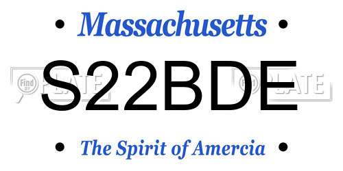 S22BDE Massachusetts License Plate