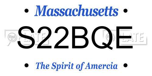 S22BQE Massachusetts License Plate