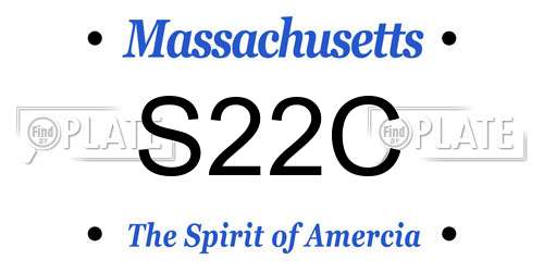 S22C Massachusetts License Plate