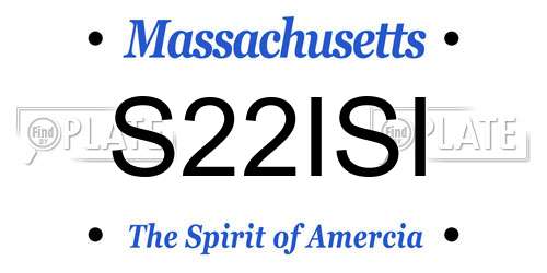 S22ISI Massachusetts License Plate