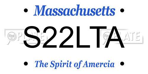 S22LTA Massachusetts License Plate