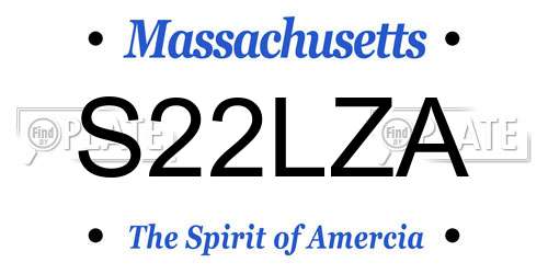 S22LZA Massachusetts License Plate