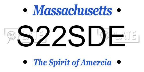 S22SDE Massachusetts License Plate