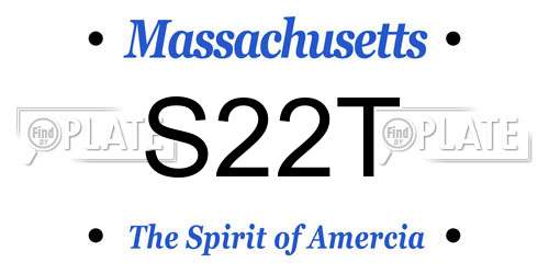 S22T Massachusetts License Plate