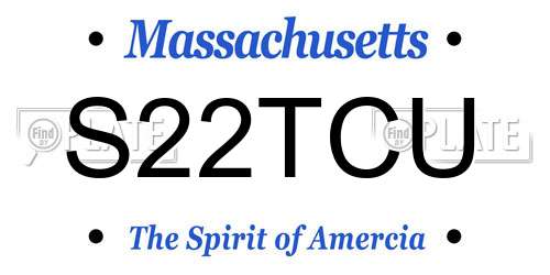 S22TCU Massachusetts License Plate