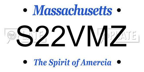 S22VMZ Massachusetts License Plate