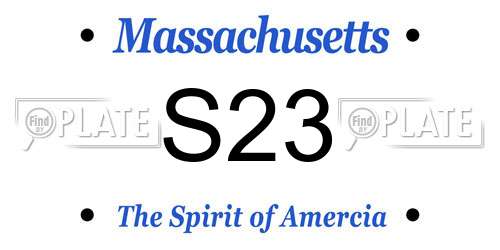 S23 Massachusetts License Plate
