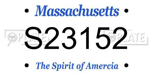 S23152 Massachusetts License Plate
