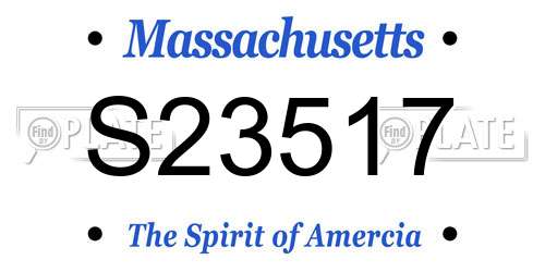 S23517 Massachusetts License Plate