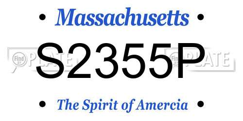 S2355P Massachusetts License Plate