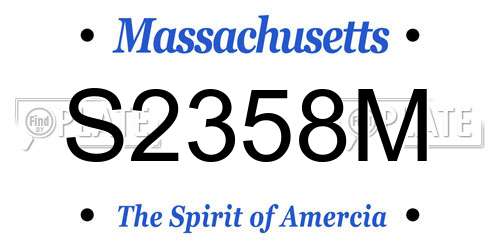 S2358M Massachusetts License Plate