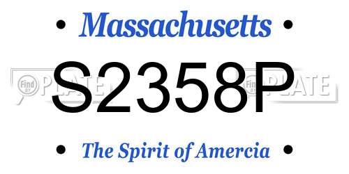 S2358P Massachusetts License Plate