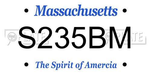 S235BM Massachusetts License Plate