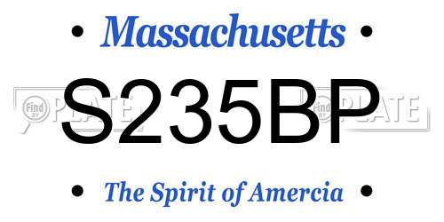 S235BP Massachusetts License Plate