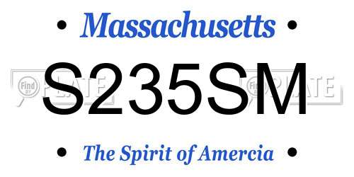 S235SM Massachusetts License Plate