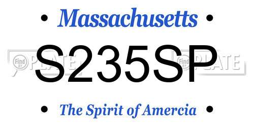 S235SP Massachusetts License Plate