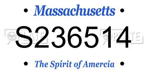 S236514 Massachusetts License Plate