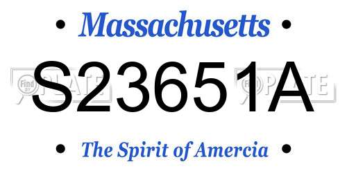 S23651A Massachusetts License Plate