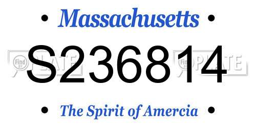 S236814 Massachusetts License Plate