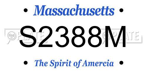 S2388M Massachusetts License Plate