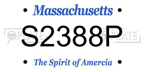 S2388P Massachusetts License Plate
