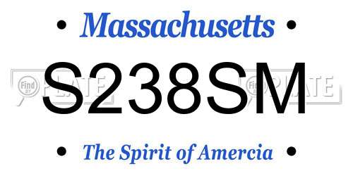 S238SM Massachusetts License Plate