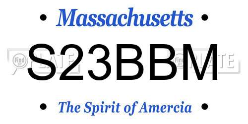 S23BBM Massachusetts License Plate