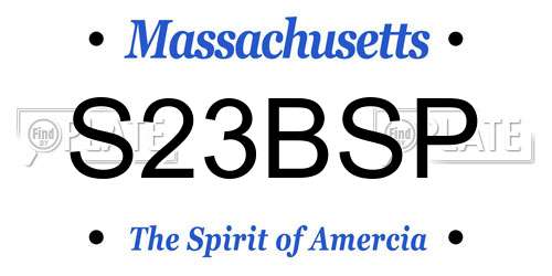 S23BSP Massachusetts License Plate