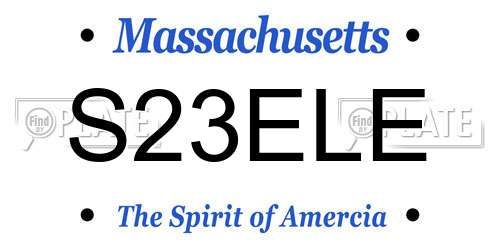 S23ELE Massachusetts License Plate