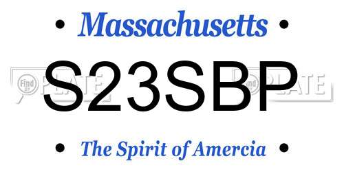 S23SBP Massachusetts License Plate