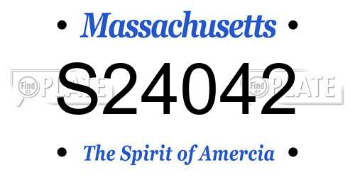 S24042 Massachusetts License Plate