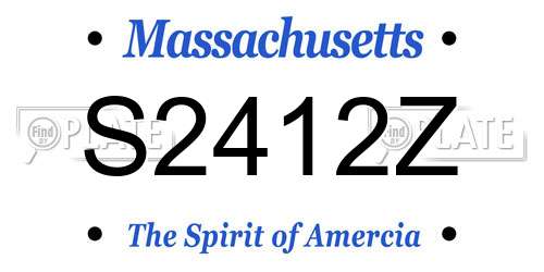 S2412Z Massachusetts License Plate