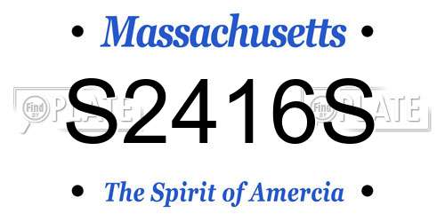 S2416S Massachusetts License Plate
