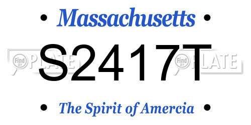 S2417T Massachusetts License Plate