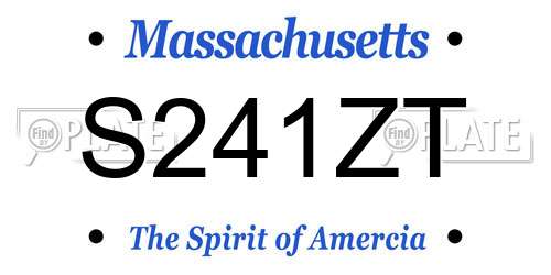 S241ZT Massachusetts License Plate