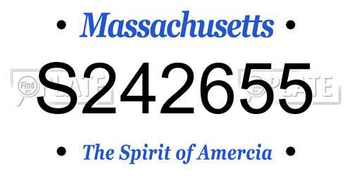 S242655 Massachusetts License Plate
