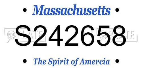 S242658 Massachusetts License Plate