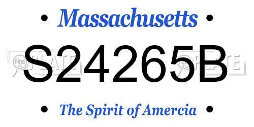 S24265B Massachusetts License Plate