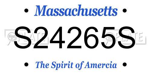 S24265S Massachusetts License Plate