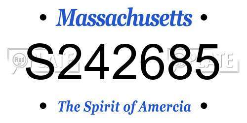S242685 Massachusetts License Plate